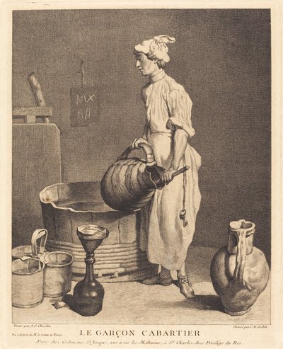 Le Garcon cabaretier von Charles Nicolas Cochin I after Jean Siméon Chardin