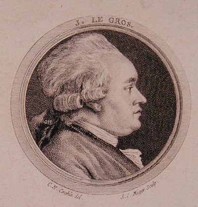 Porträt von Joseph Le Gros (1739-93) graviert von Simon Charles Miger (1736-1820) (Gravur) von Charles Nicolas II (after) Cochin