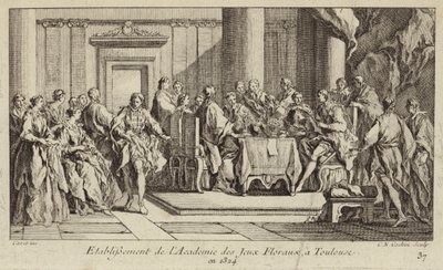 Gründung der Académie des Jeux Floraux, der ältesten literarischen Gesellschaft der westlichen Welt, Toulouse, Frankreich von Charles Nicolas II Cochin