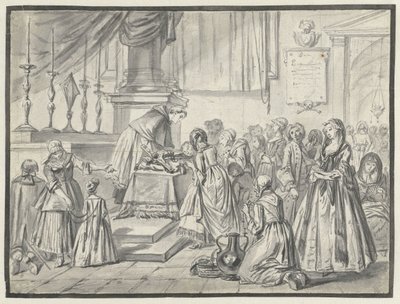 Kirchliche Szene mit Kreuzverehrung am Karfreitag von Charles Parrocel