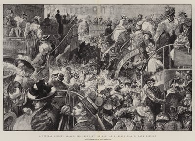 Ein beliebtes Cockney-Resort, die Menge am Fuße des Highgate Hill am Feiertag von Charles Paul Renouard