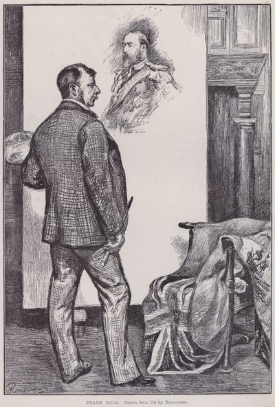 Frank Holl, malend in seinem Studio (Gravur) von Charles Paul Renouard