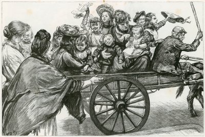 Auf nach Epping Forest: Eine Studie eines Coster und einer Familienfeier am Whitmonday von Charles Paul Renouard