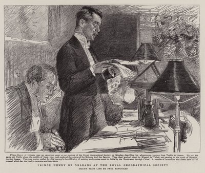 Prinz Heinrich von Orléans bei der Royal Geographical Society von Charles Paul Renouard