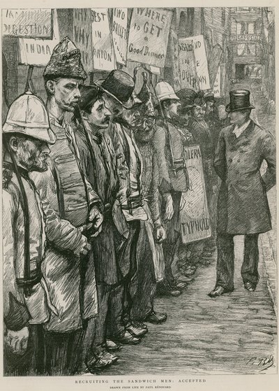 Rekrutierung der Sandwich-Männer: Angenommen von Charles Paul Renouard