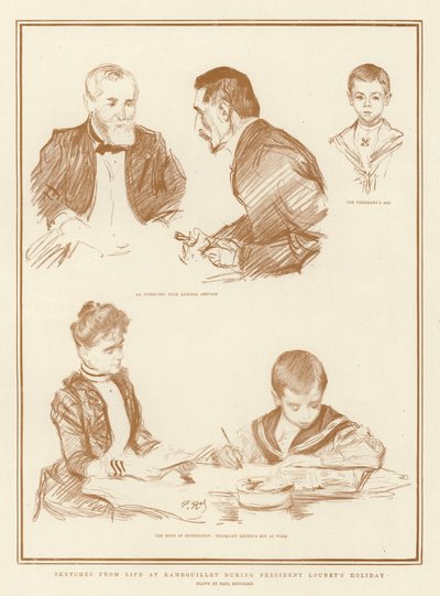 Skizzen aus dem Leben in Rambouillet während des Urlaubs von Präsident Loubet von Charles Paul Renouard