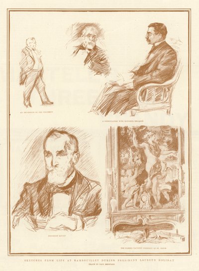 Skizzen aus dem Leben in Rambouillet während des Urlaubs von Präsident Loubet von Charles Paul Renouard