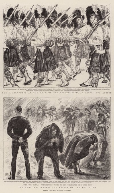 Die Armeemanöver, die Schlacht auf den Fox Hills von Charles Paul Renouard