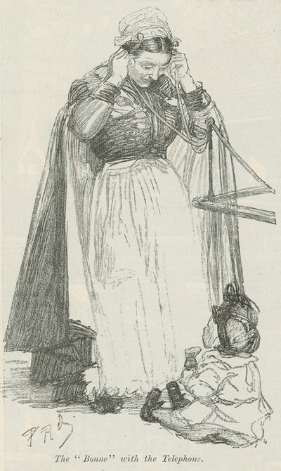 Das Kindermädchen mit dem Telefon von Charles Paul Renouard