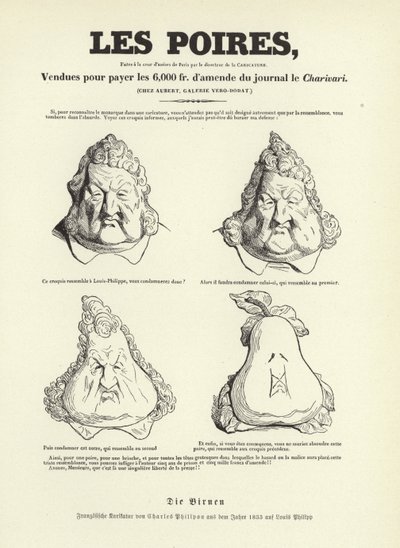 Karikatur von König Louis Philippe I. von Frankreich von Charles Philipon