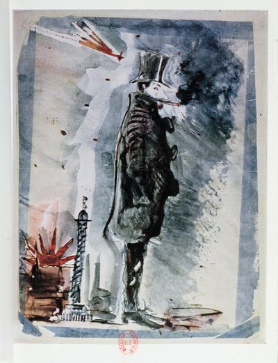 Selbstporträt unter dem Einfluss von Haschisch, ca. 1844 von Charles Pierre Baudelaire