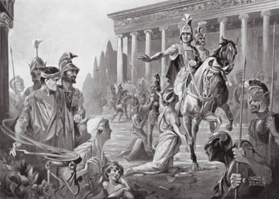 Alexander bei der Plünderung von Theben, 335 v. Chr. von Charles Rebel Stanton