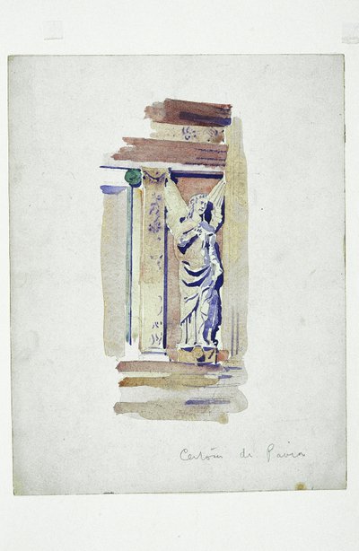 Certosa di Pavia (Studie eines skulptierten Engels), 1891 von Charles Rennie Mackintosh