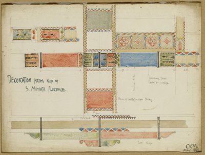 Studien von dekorativen Deckenpaneelen, San Miniato, Florenz, 1891 von Charles Rennie Mackintosh