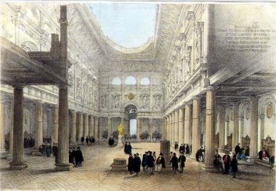 Entwurf für die Royal Exchange-Innenansicht, Blick nach Westen von Charles Robert Cockerell