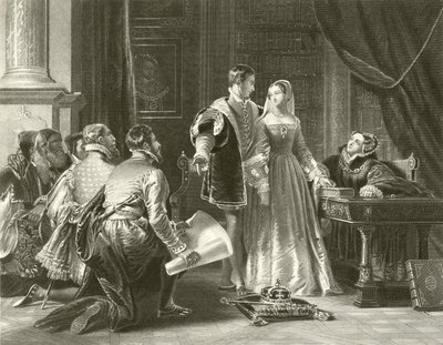 Lady Jane Greys Widerwillen, die Krone anzunehmen von Charles Robert Leslie