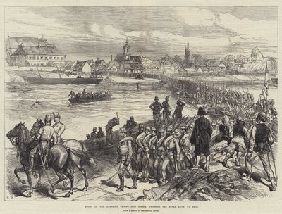 Einzug der österreichischen Truppen in Bosnien, Überquerung des Flusses Save bei Brod von Sir John Charles Robinson