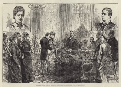 Heirat des Earl of Rosebery mit Miss Hannah Rothschild, die Zivilzeremonie von Sir John Charles Robinson