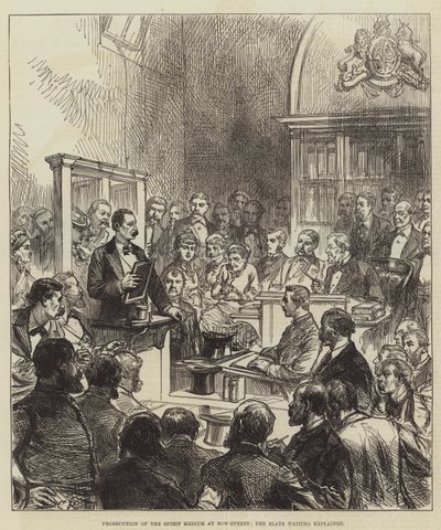 Verfolgung des Geistermediums in Bow-Street, die Schrifttafel erklärt von Sir John Charles Robinson