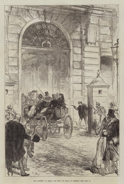 Der Versuch, den König von Spanien in Madrid zu erschießen von Sir John Charles Robinson