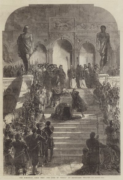 Die Hinrichtungsszene aus Der Doge von Venedig, im Drury-Lane-Theater von Sir John Charles Robinson