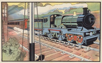 Der Schnellzug passiert ein Stellwerk von Charles Robinson