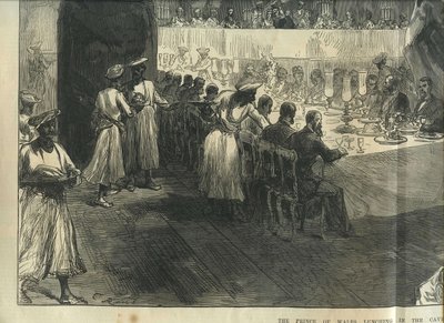 Der Prinz von Wales beim Mittagessen in den Höhlen von Elephanta von Charles Robinson