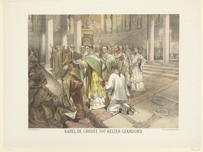 Karl der Große zum Kaiser gekrönt, 800 von Charles Rochussen