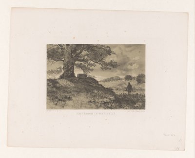 Landschaft mit Grenzbaum und Grenzstein von Charles Rochussen