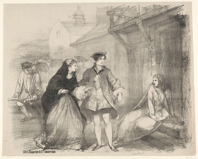 Szene aus dem Theaterstück Die Kartenlegerin von Charles Rochussen