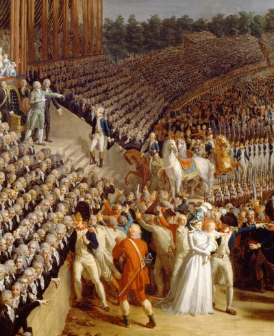 Feier der Föderation, Champs de Mars, Paris (Detail) von Charles Thevenin