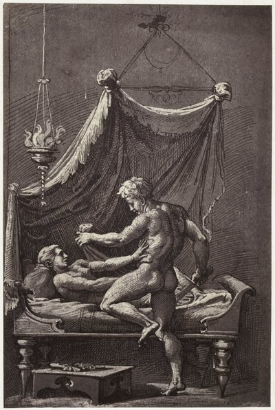 Fotoreproduktion einer Zeichnung von Perino del Vaga, Die Vergewaltigung der Lucretia von Charles Thurston Thompson