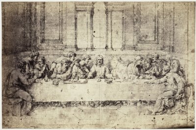 Fotoreproduktion einer Zeichnung von Raffael, Das letzte Abendmahl von Charles Thurston Thompson
