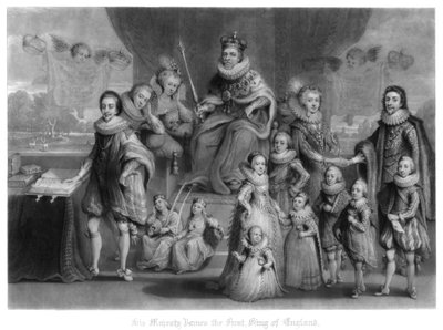 Die Familie von König James I. von England, Schottland und Irland, 1816 von Charles Turner