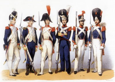 Uniformen der französischen Armee, Nationalgarde (Infanterie) 18.-19. Jahrhundert, Gravur von Charles Vernier (1831-1887) von Charles Vernier