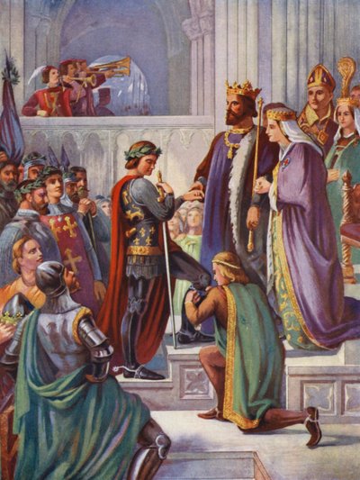 Die Investitur von Edward dem Schwarzen Prinzen als Ritter des Hosenbandordens von Charles West (after) Cope
