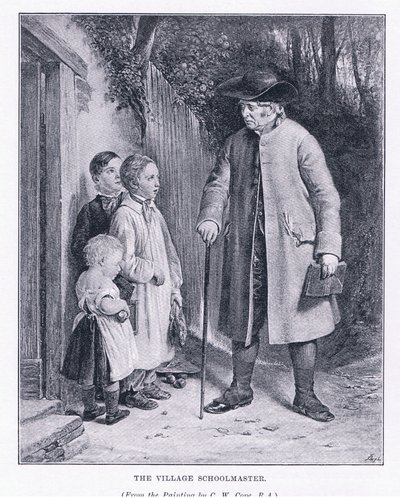 Der Dorfschullehrer, aus The Magazine of Art 1893, Cassell and Company von Charles West Cope