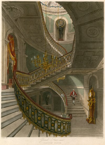 Große Treppe, Carlton House, London von Charles Wild