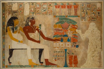 Wesir Rekhmire und seine Mutter Meryt mit Speiseopfern, ca. 1928 von Charles Wilkinson