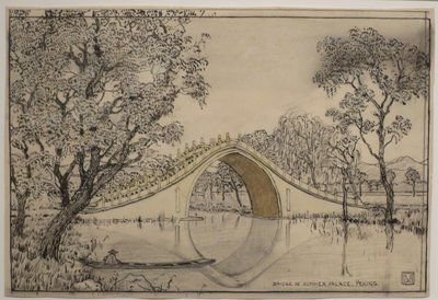 Brücke im Sommerpalast, Peking von Charles William Bartlett
