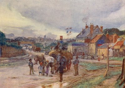 High Barnet, vom Fuß des Barnet Hill von Charles William Wyllie
