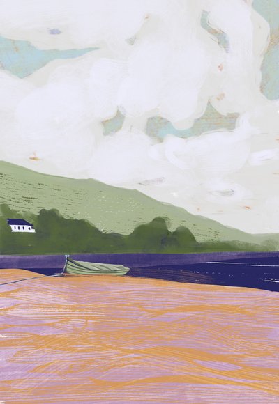 Ruhiges Küstenboot von Charlotte Trudgett
