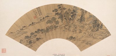 Einsiedler wäscht seine Füße in einem Bach, 1629 von Chen Guan