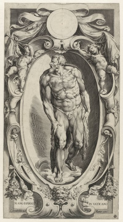 Johannes der Täufer in einer Kartusche von Cherubino Alberti