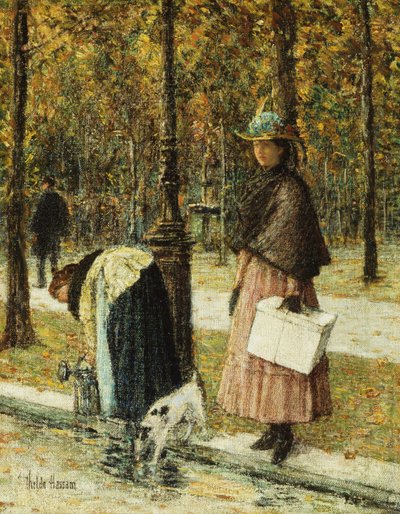 Abend, Champs-Elysees (in der Nähe des Louvre) von Childe Frederick Hassam