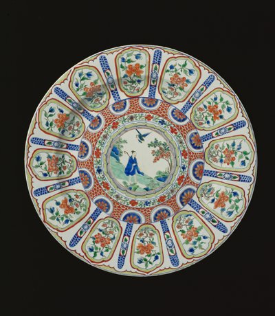Teller, der den unsterblichen Tang-Dichter Li Bai darstellt, Kangxi-Periode, ca. 1690 von Chinese School