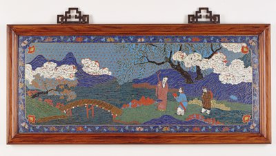 Paneel, das eine chinesische Landschaft darstellt, Ming-Dynastie von Chinese School