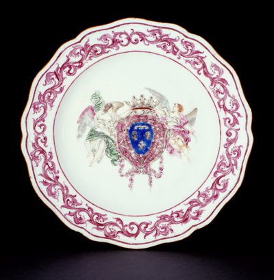Rose Famille Essteller mit den Wappen von Frankreich, Qianlong-Periode (1736-95) um 1765 von Chinese School