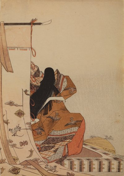 Poetka Shikishi Naishinno, aus dem Album: Nishikizukuri onna sanjurokkasen ezukushi von Chobunsai Eishi