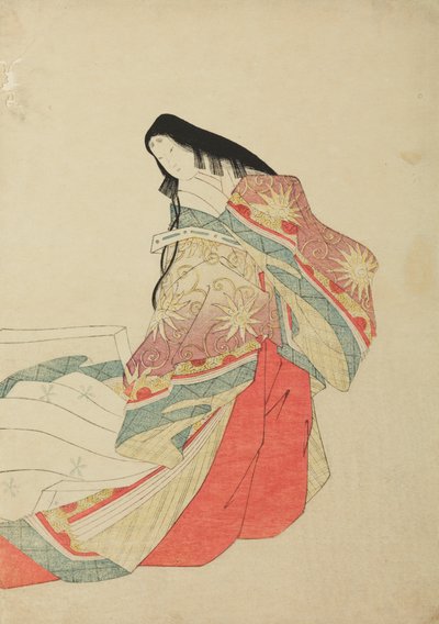Stehende Hofdame, Tafel aus dem Album: Sechsunddreißig Dichterinnen von Chobunsai Eishi